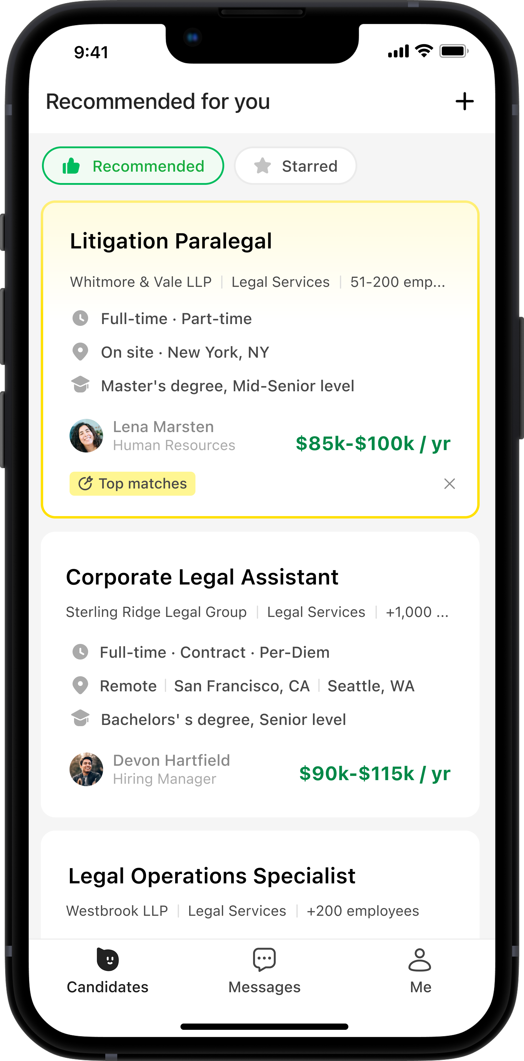 Step 1 - Browse legal jobs